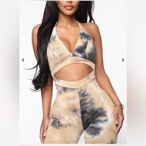 Stylish Tie-Dye Halter Jumpsuit